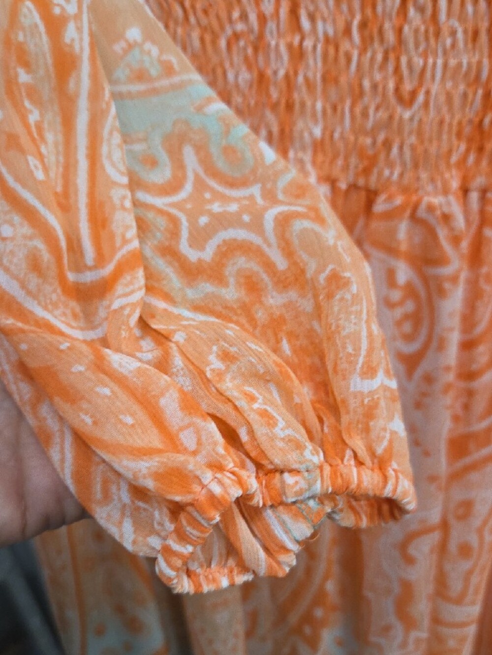 Boston Proper Aqua and Coral Paisley Maxi Dress - Picture 7 of 7